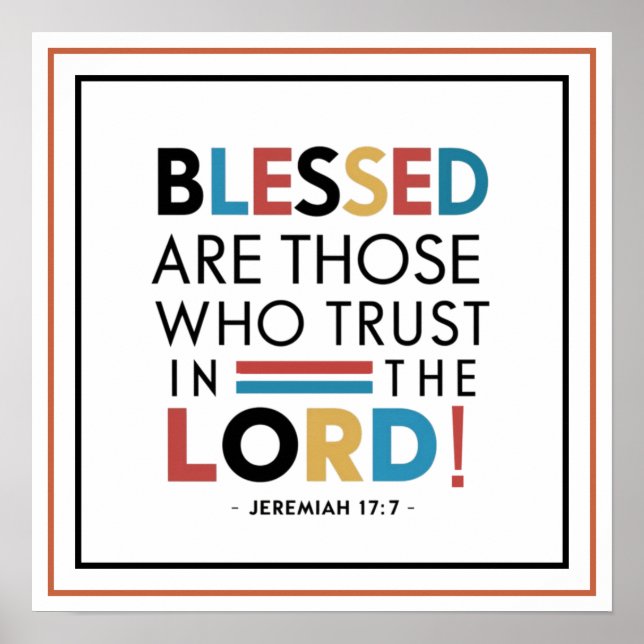 Affiche Blessed Are Those Who Trust In The Lord Christian (Devant)
