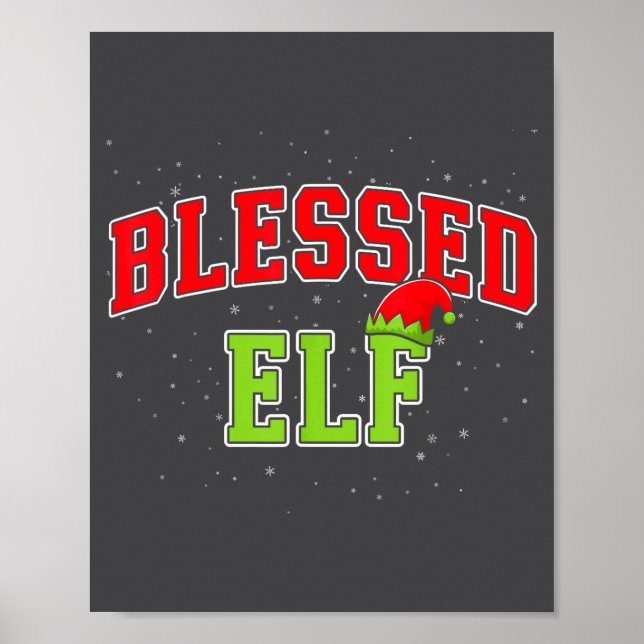 Affiche Blessed Elf Christmas Family Matching Group Xmas  (Devant)