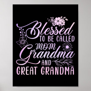 Affiche Blessed To Be Called Mama Grandma Et Great Grandma