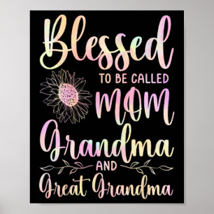 Affiche Blessed To Be Called Mama Grandma Et Great Grandma