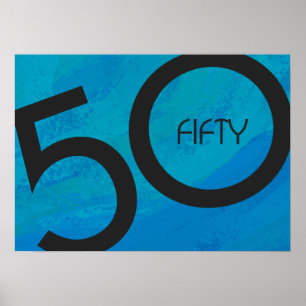 Affiche Bleu 50 Décennie Anniversaire