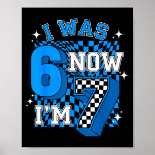 Affiche Bleu à carreaux j'avais 6 ans je suis 7 drôle 67 a