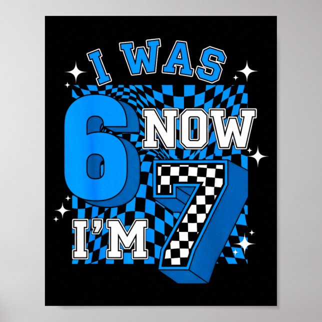 Affiche Bleu à carreaux j'avais 6 ans je suis 7 drôle 67 a (Devant)