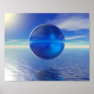 Affiche Bleu Abstrait