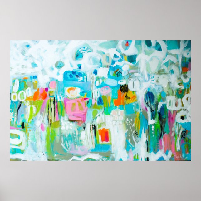 Affiche Bleu Abstrait (Devant)