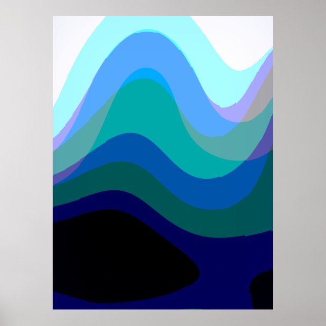 Affiche Bleu Abstrait 303 - Art Super (Devant)