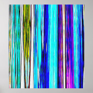 Affiche Bleu Abstrait bandes 606