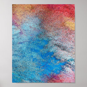 Affiche Bleu abstrait Fun Aquarelle Art Waves Post unique