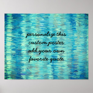 Affiche bleu abstrait personnalisé ajouter votre propre de