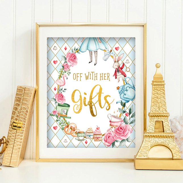 Affiche Bleu Alice au pays des merveilles AVEC SON SIGNE C (Créateur téléchargé)