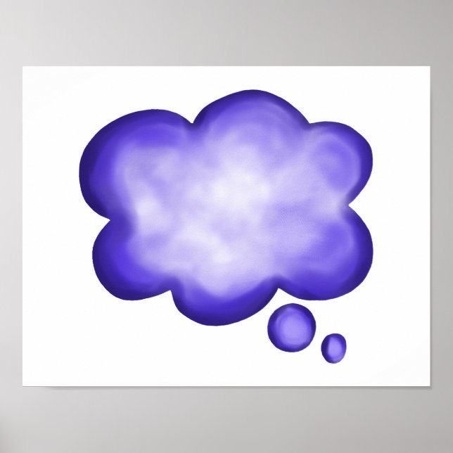Affiche Bleu Aquarelle Pensée Bleu (Devant)