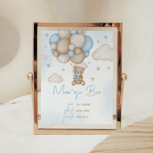 Affiche Bleu Bear Ballotte Baby shower Maman Osa Bar