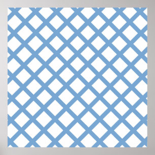 Affiche Bleu Blanc Arlequin Diamond Motif