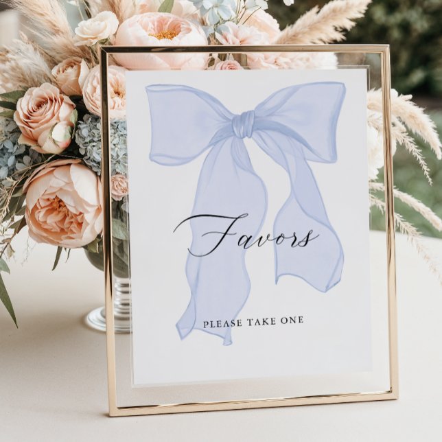 Affiche Bleu Bow Baby shower Faveurs (Créateur téléchargé)