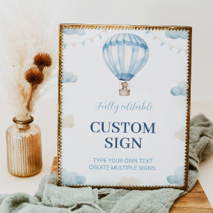 Affiche Bleu Brown Ours en Teddy Signal personnalisé Anniv