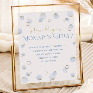 Affiche Bleu Brunch Bubbly et Baby shower le ventre de mam