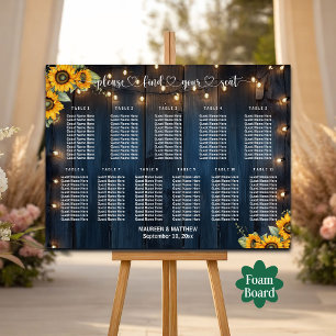 Affiche Bleu Chaîne Lumières 11 Tables Siège Mariage
