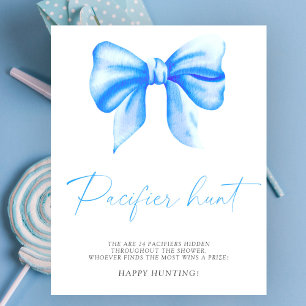 Affiche Bleu - chasse à la suce jeu de baby shower