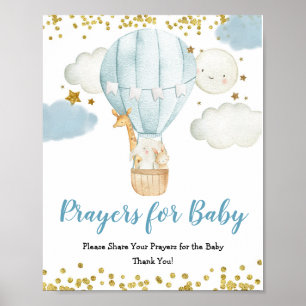 Affiche Bleu Chaud Balloon Prières pour Baby Sign