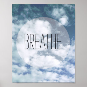 affiche bleu ciel photo art avec respiration de te