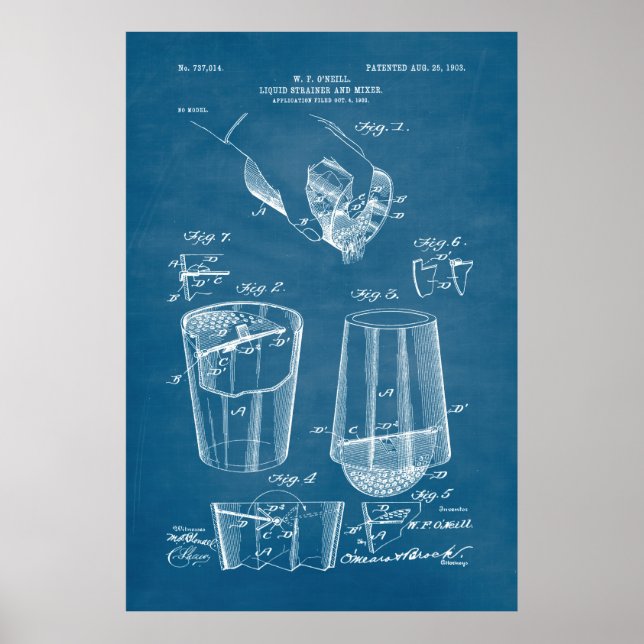 Affiche Bleu Clair | Brevet de cisaille liquide et mélange (Devant)