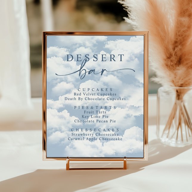 Affiche Bleu Cloud Neuf Bachelorette Dessert Bar (Créateur téléchargé)