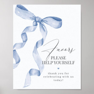 Affiche Bleu Coquette Bow Faveur Décor Signal