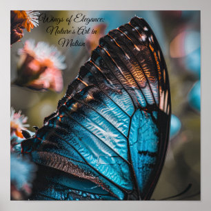 Affiche Bleu crépuscule : Aile à papillon macro