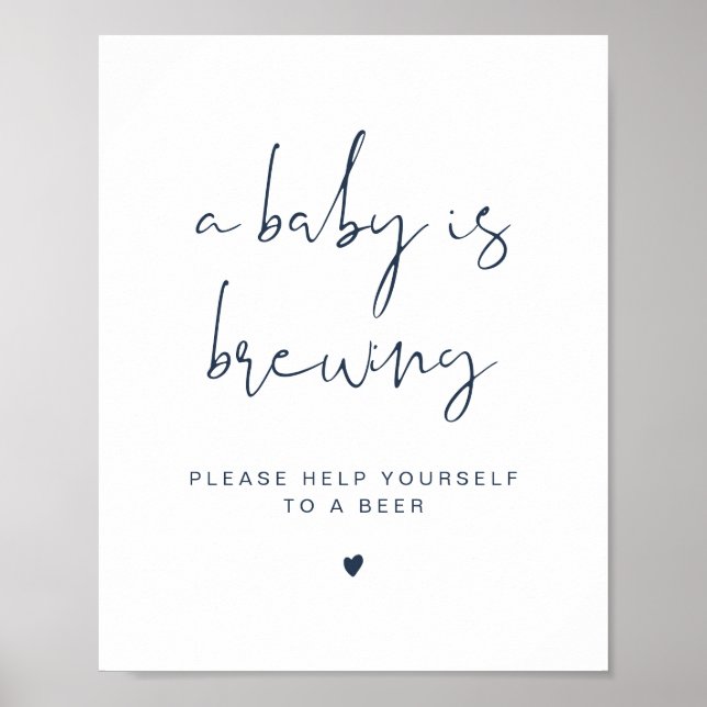 Affiche Bleu de la marine CAITLIN Un bébé brasse une bière (Devant)