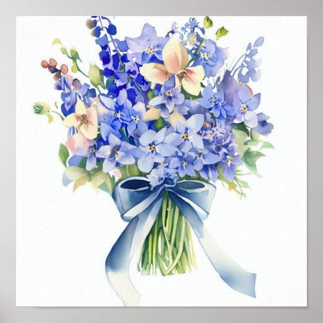 Affiche Bleu Délicat, Bouquet Des Participants (B) (Devant)