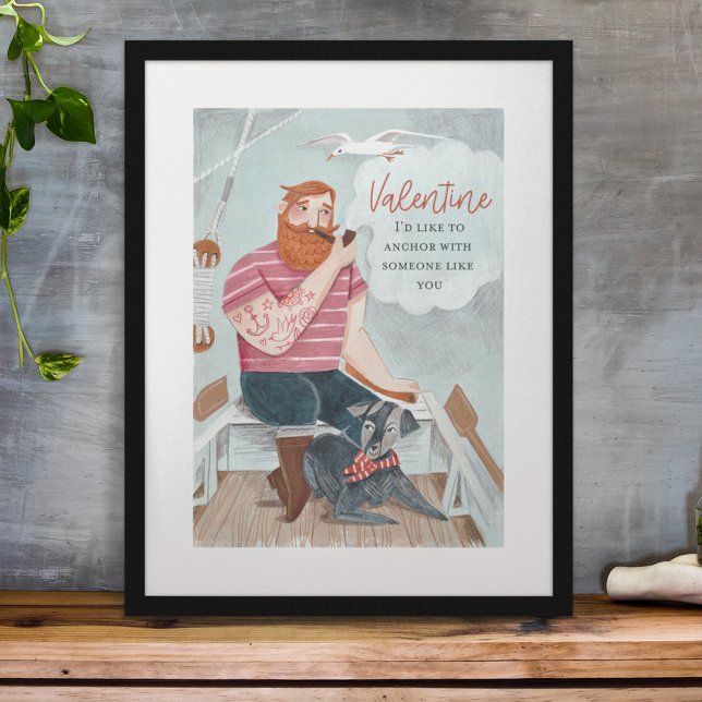 Affiche Bleu dur rose de la mer Voile & chien Saint Valent (Créateur téléchargé)