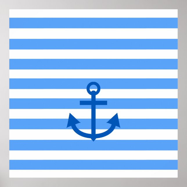 Affiche Bleu et blanc Ancre (Devant)