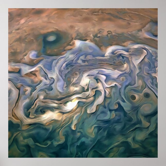 Affiche Bleu et calme Mer d'Art Abstrait (Devant)