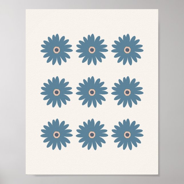 Affiche Bleu et crème Daisy (Devant)
