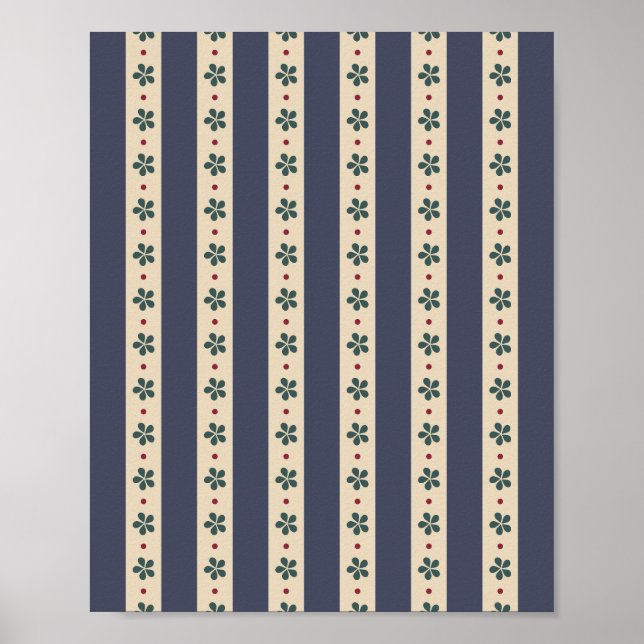 Affiche Bleu Et Fleurs (Devant)