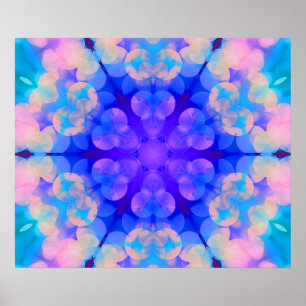 Affiche Bleu et rose Gradient Pastel Bubble Art