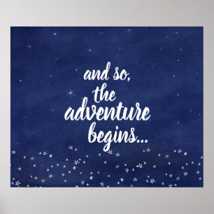 Affiche Bleu étoile nuit et donc l'aventure commence
