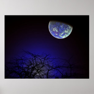 Affiche Bleu foncé
