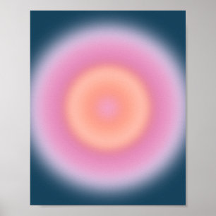 Affiche Bleu foncé et rose Abstrait Aura