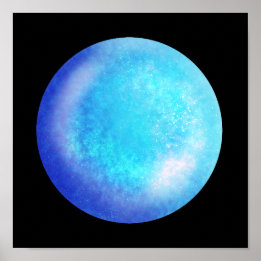 Affiche Bleu Galaxy Orb - Tranquille Bleu Marbre Imprimer