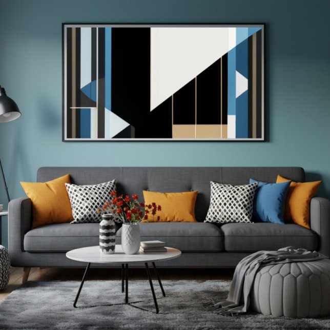 Affiche Bleu géométrique et or (Créateur téléchargé)