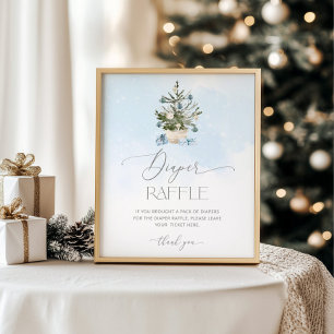 Affiche Bleu hiver Bébé il fait froid à l'extérieur de la