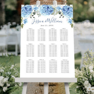 Affiche Bleu Hydrangea Eucalyptus 12 Tables CADRE