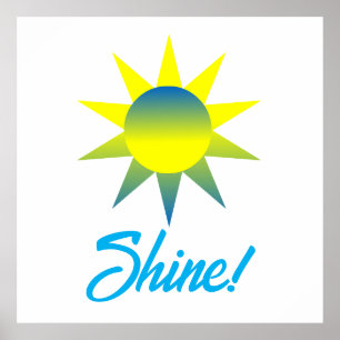 Affiche Bleu jaune soleil brillant