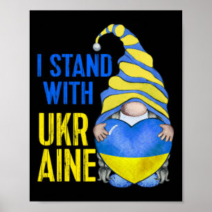 Affiche Bleu Jaune Ukraine Jardin Gnome Drapeau Ukrainien