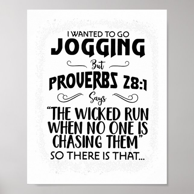 Affiche Bleu Je Recherché Aller Jogging, Proverbe Chrétien (Devant)