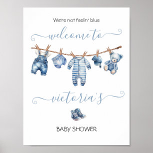 Affiche Bleu Jean Baby Denim Baby shower