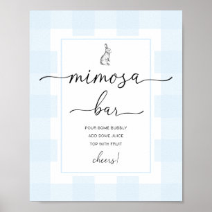 Affiche Bleu lapin En vichy barre Mimosa
