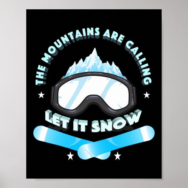 Affiche Bleu Les Montagnes Appelent La Novelité Cool (Devant)