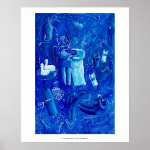 Affiche Bleu Mariage Peinture contemporaine Art Imprimer